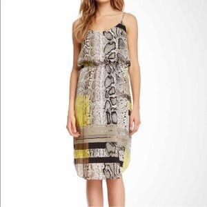 Vince Camuto Snakeskin Spaghetti Strap Midi Summer Dress, size XS